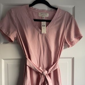 Cloth and Stone dusty pink tie waist dress